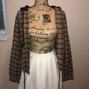 Cropped flannel jacket